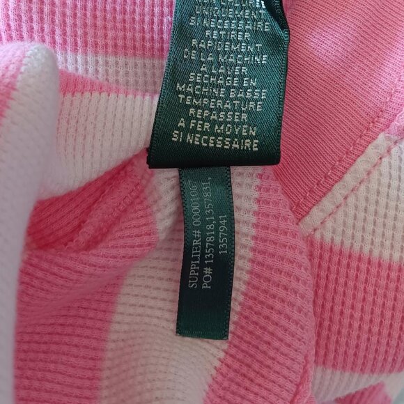 LAUREN RALPH LAUREN Womens Top Pink and White Size Medium - Picture 7 of 8